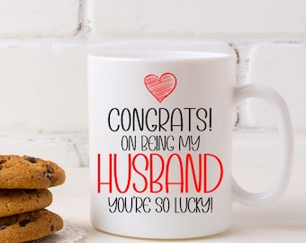 Funny Mug for Husband - Congrats On Being My Husband Mug and/or Coaster | Gifts for Husband | Funny Birthday Gift for Husband | Gift For Him