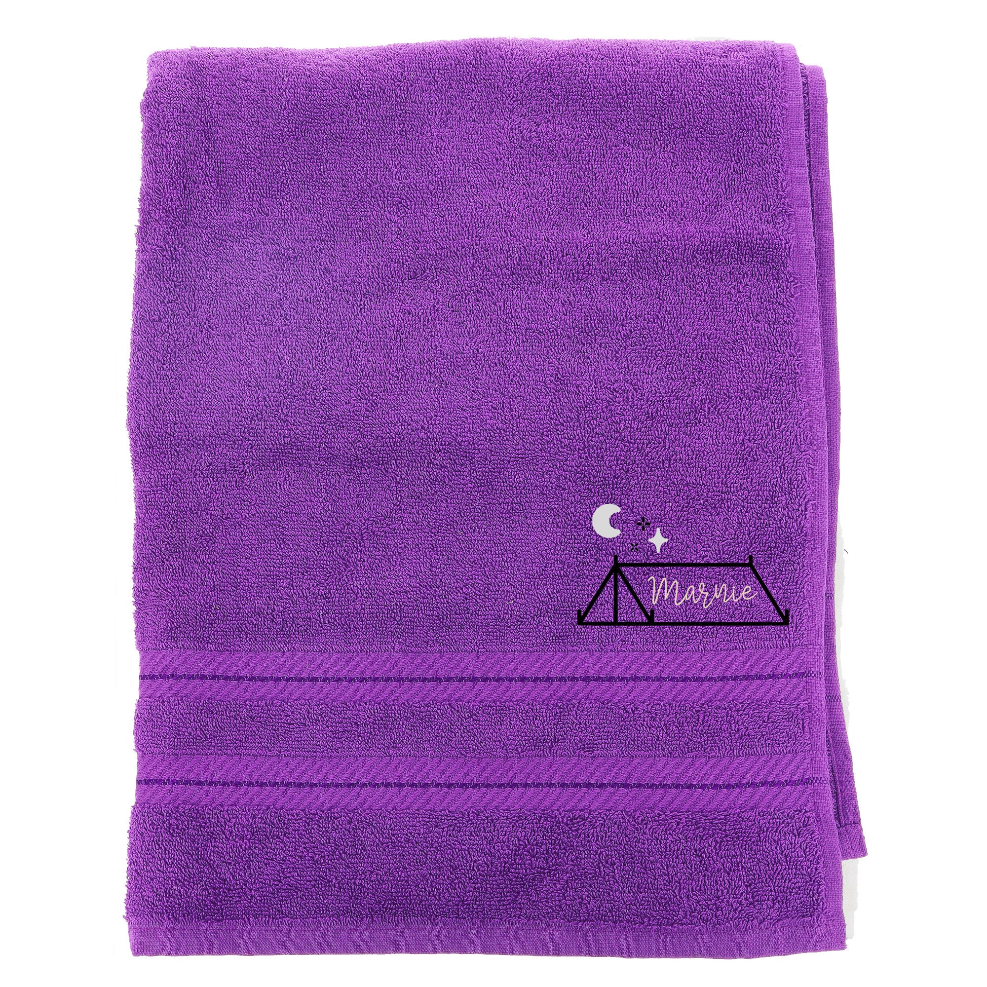 Personalised Embroidered Camping Towel Bath or Hand Towels Etsy