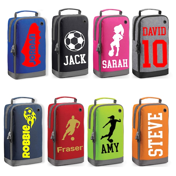 Sac à chaussures de football personnalisé avec nom et design | Cadeau sac de football pour enfant (lui ou elle) | Kit de sport pour chaussures de football | Sac à chaussures de football personnalisé