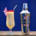Personalised 30th Birthday Cocktail Shaker & Pina Colada Glass Gift Set