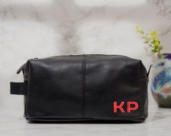 Personlig herrnecessär Nu Hide necessär | Vegansk imitation | Herrresenecessär med möjlighet att lägga till tvättlapp | Födelsedagspresenter till honom