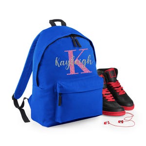 Sac à dos personnalisé pour enfant avec monogramme de l'initiale et du nom Cartable de 12 L Filles ou garçons Maternelle Enfants d'école primaire