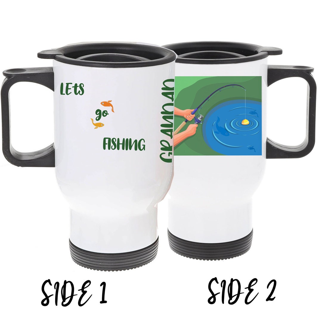Mug de voyage pêche personnalisé, cadeau pêcheur, cadeau