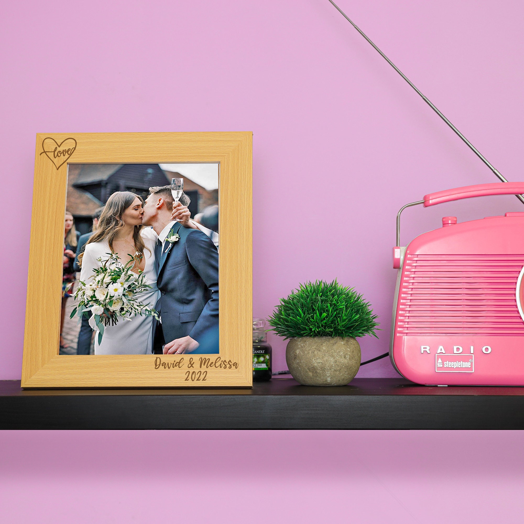 First Date Photo Frame Personalised Engraved Couples Photo Frame | Wedding, Engagement or ...