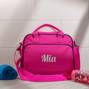 Personalisierte Mädchen Sporttasche mit Name | Süße Kindertasche | Tanzen Schwimmen Gymnastik | Tanz Ballett Tasche | Schultasche Turnbeutel | ALLE Farben