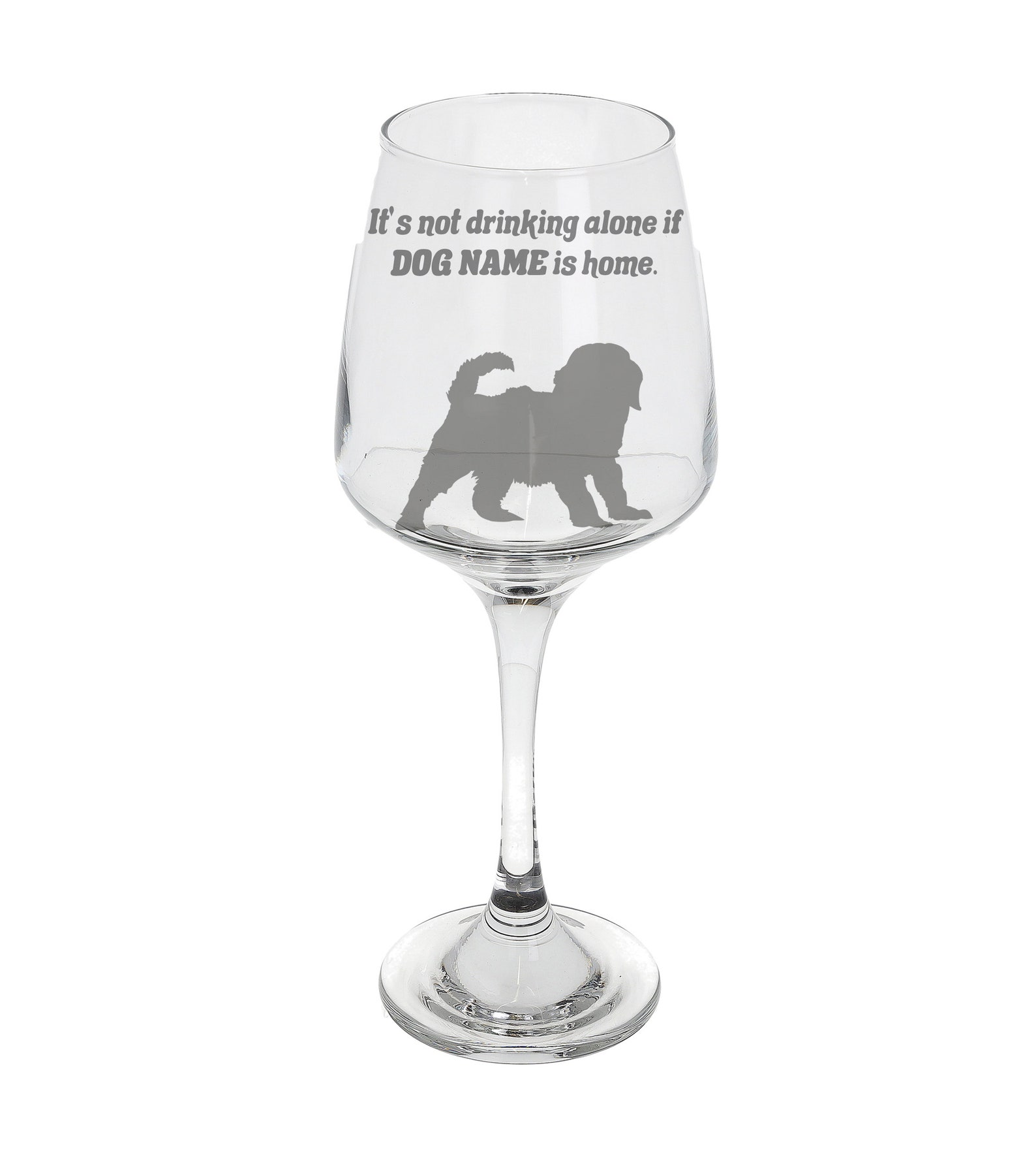Cockapoo Engrave Personalised Engraved Cockapoo Dog Name Filled Wine Glass| Dog Lover ...