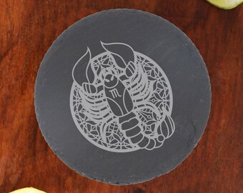 Scorpio Star Sign Zodiac Slate Coaster Birthday Gift, Astrology Drinks Coaster for Birthday Celebrations, Home Bar Keepsake