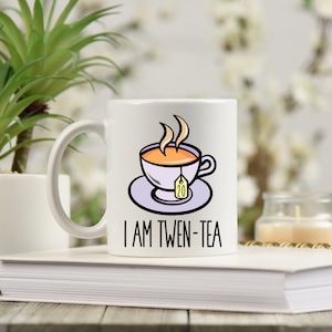 I Am Twen-Tea Funny 20th Birthday Mug and Coaster - Personalised 20 Year Old Gifts - 20th Birthday Gift Idea - Gift for Tea Lovers - Tea Mug