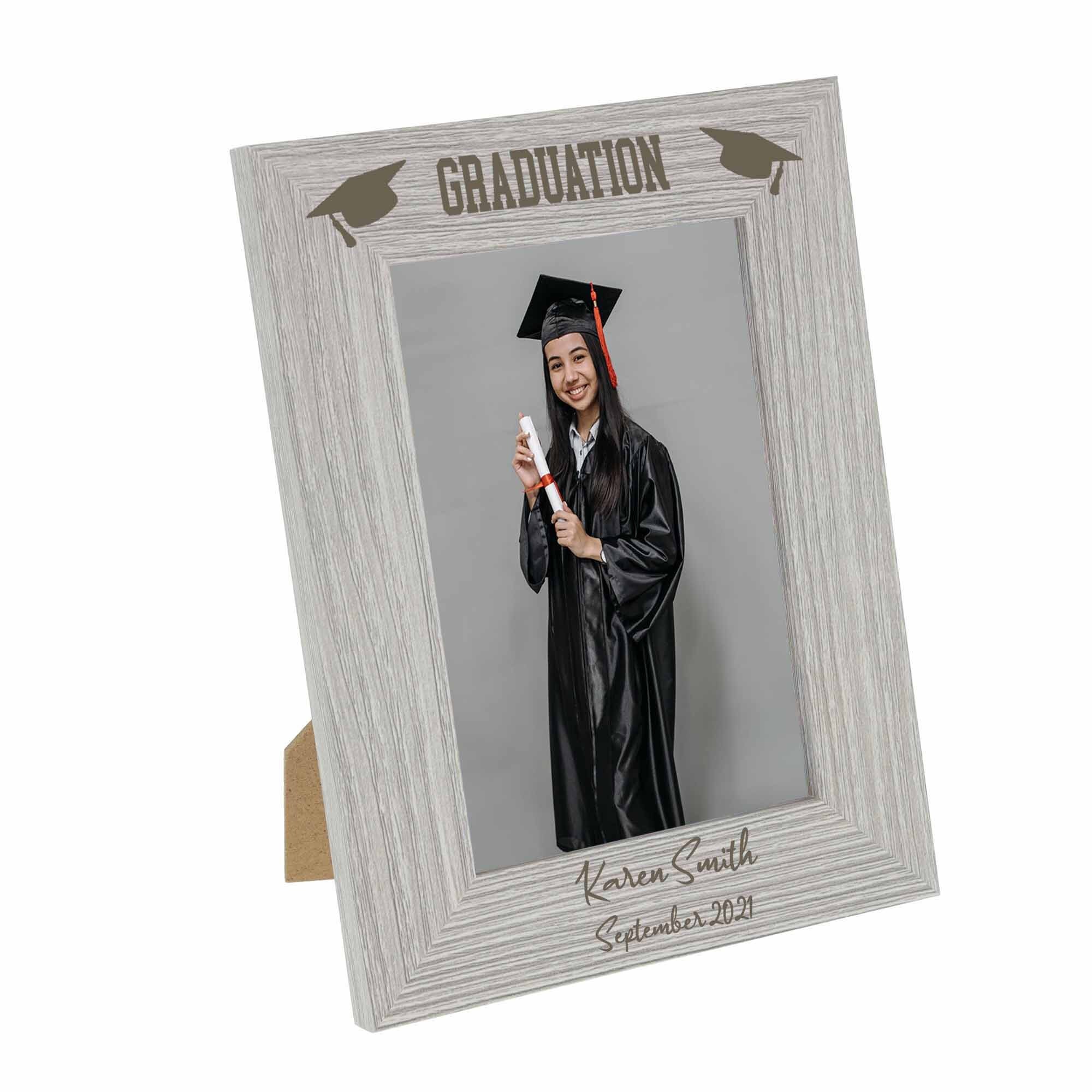 Graduation Card Frame Personalised Graduation Wooden Photo Frame | Engraved Picture Frame ...