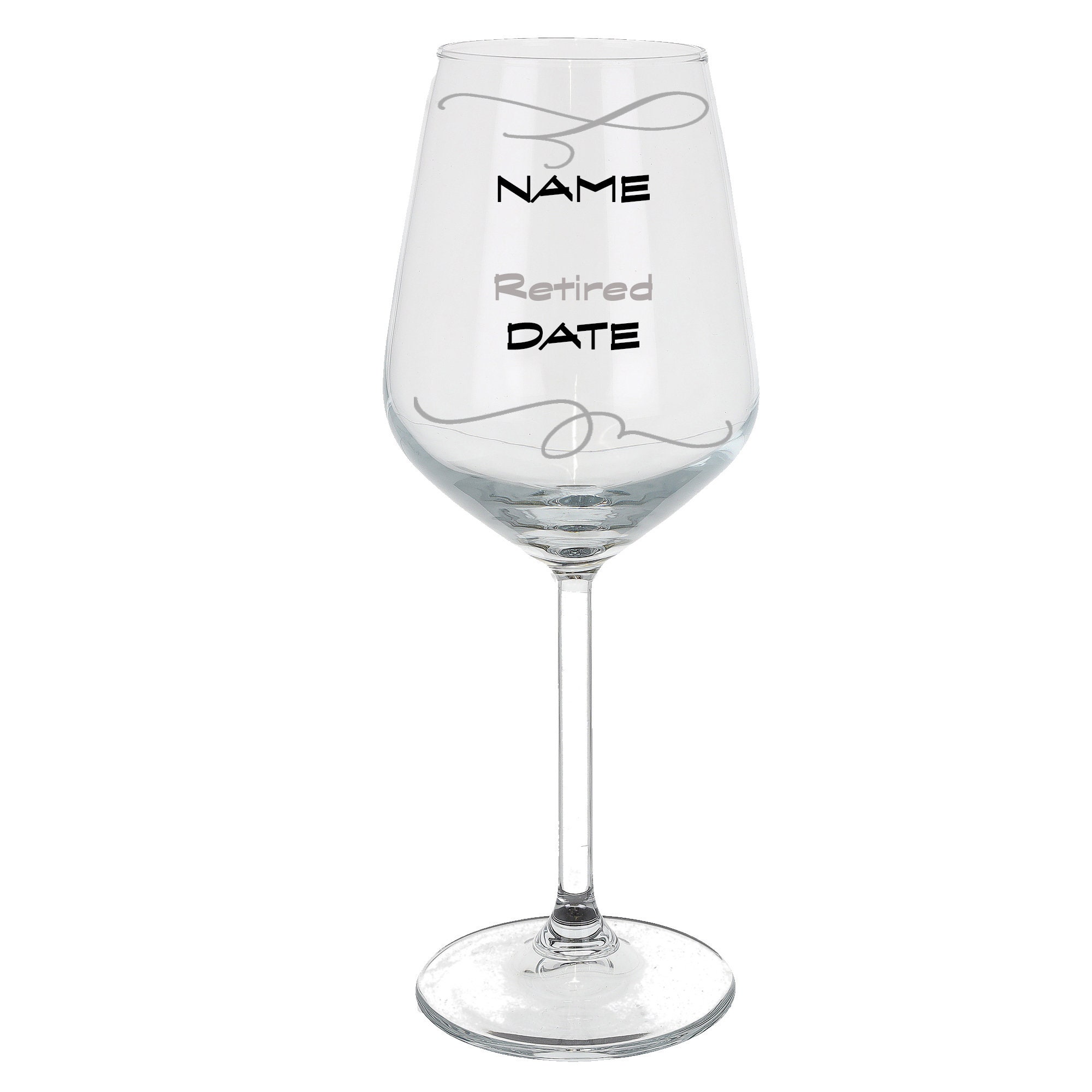 Personalised Engraved Retirement Wine Glass Gift Etched Wine Etsy