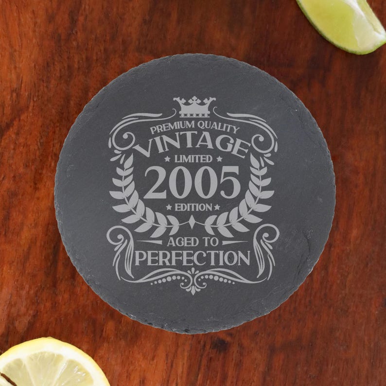 Personalised Vintage 2005 Engraved Whiskey Glass - 21st Birthday Aged to Perfection – 21 Year Old Gifts Bourbon Scotch Whisky Tumbler Glass image 3