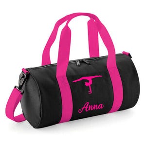 Personalisierte Tanzen Barrel Tasche für Mädchen Gymnastik | Taschen für Kinder Lagerung von Turn- und Sportgeräten | 20x20x40cm 12L Turnerin Design auf Tasche