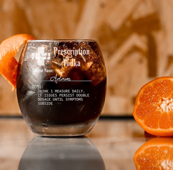 Personalised Engraved Vodka Highball Glass Prescription Vodka