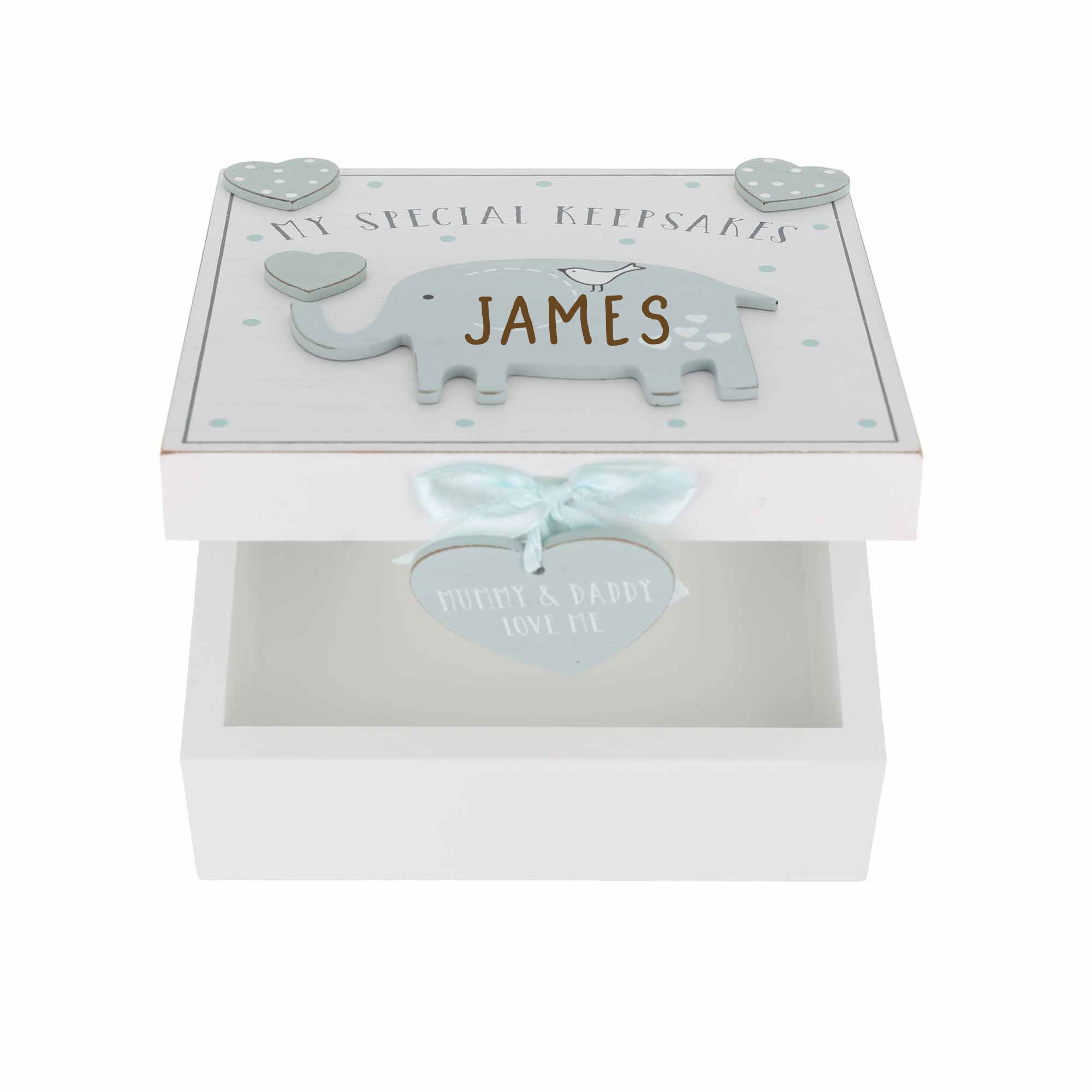 Personalised Baby Keepsake Box Blue Baby Boy Memory Box Engraved