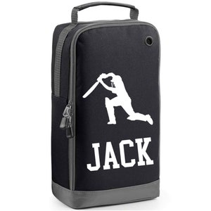 Sac pour bottes de cricket personnalisé avec nom et design | Sac à chaussures cadeau pour enfant (lui ou elle) | Ensemble de chaussures de sport Cricket Design | Sac à chaussures de cricket personnalisé