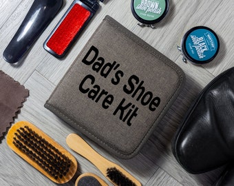 Personalised Mens Travel Shoe Shine Cleaning Care Kit | Shoe Polish Gift Set for Him | Father's Day Gift | Gifts for Grandad | Gifts For Dad