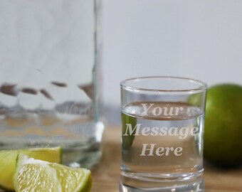 Personalised Engraved Create Your Own Shot Glass | Novelty Shot Glass Gift | Any Message | Birthday Gift | Bespoke Custom Glassware