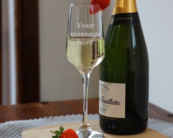 Champagne Flute | Any Text Any Font Any Occasion | Create Your Own Prosecco Lover Gift | Personalised Engraved Glassware | Unique Bar Gifts