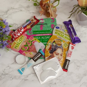 Self Care Package Pamper Hamper Treat Box | Medium Size Coffee Lover Gift | Hug In A Box | Gifts For Her | At Home Spa | Birthday Gift |