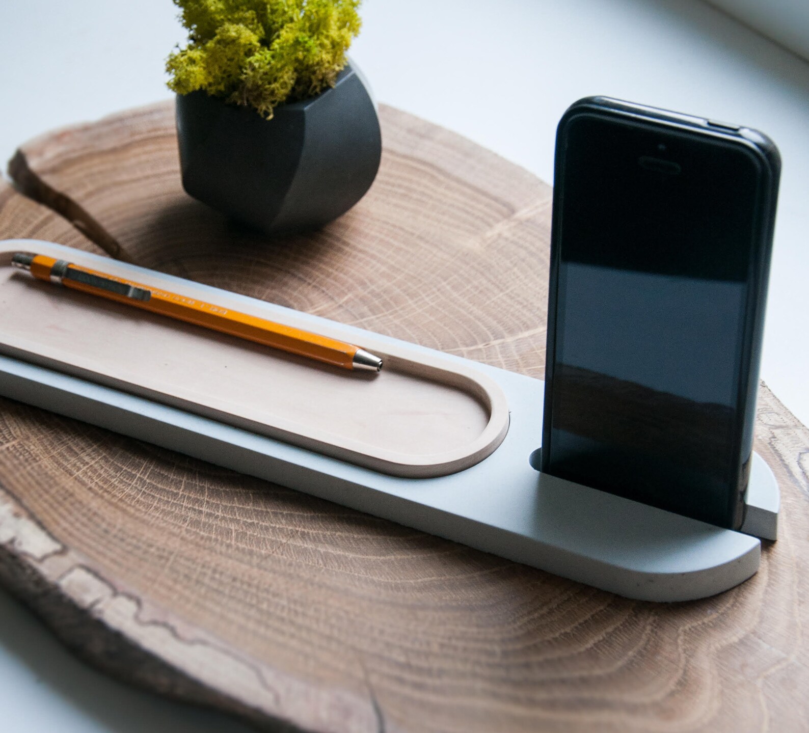 Concrete Phone Holder Office Desk Accessories Coworker Gift Etsy