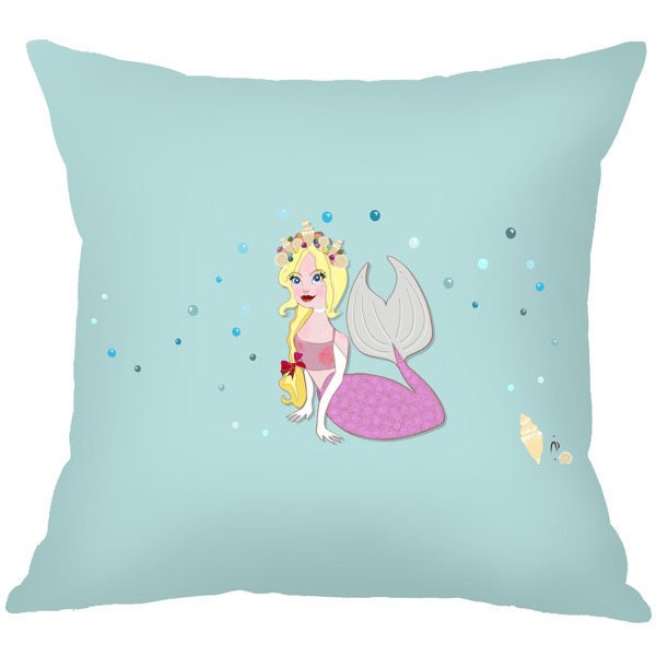 Housse Coussin Petite Sirène en Coton Soldes