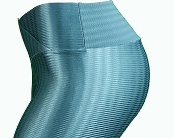 High Waist 3D Compression Brazilian Leggings Emerald Green