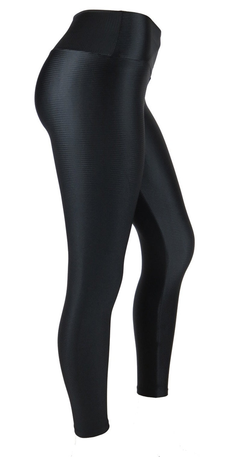 High Waist 3D Compression Brazilian Leggings Black image 5