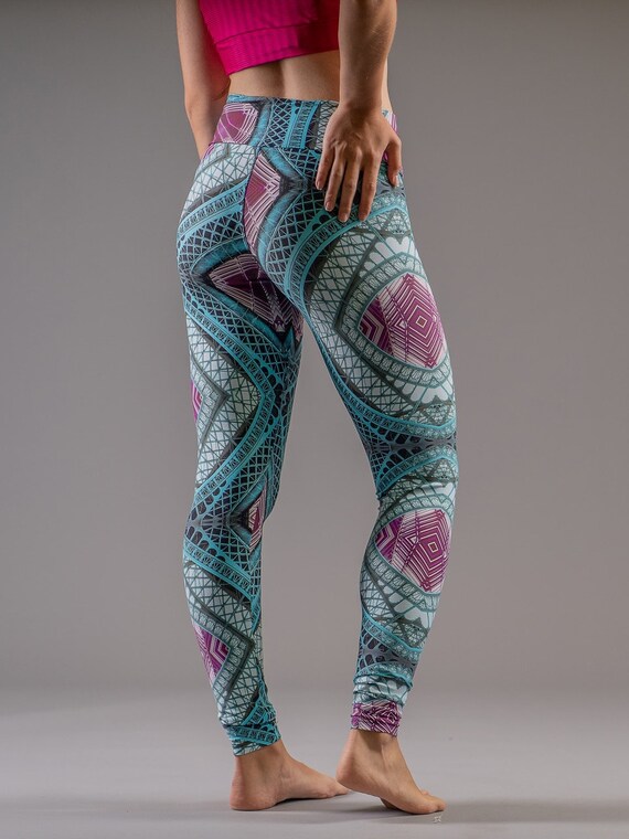Yoga Pants Workout Brazilian Leggings Light Blue Purp… Gem