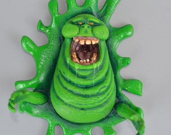 fridge magnet, handmade magnet Slimer ghost