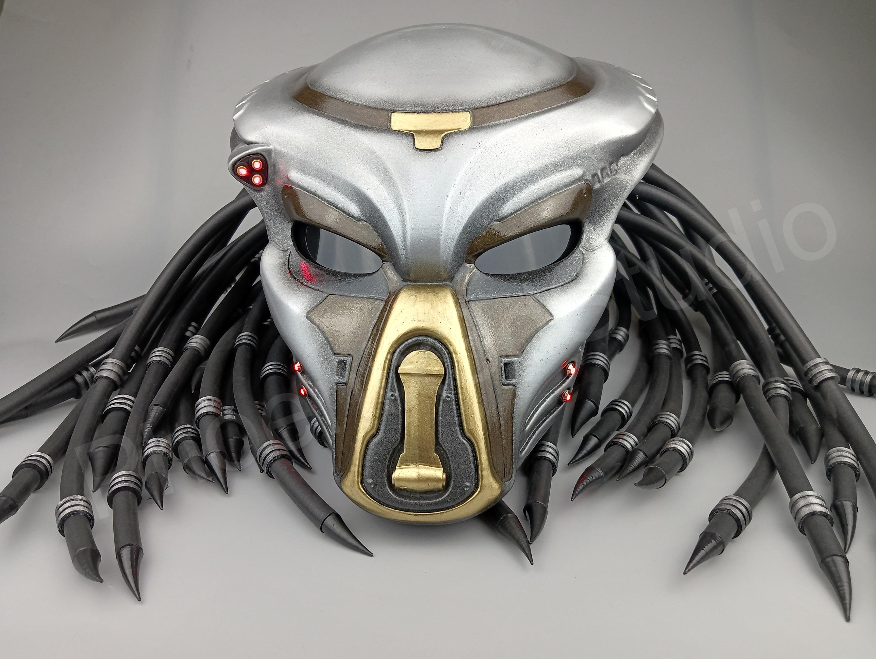 Fugitive Predator - Alien Hunter Helmet – Sci-fi Dreadlock Cosplay Mask ...
