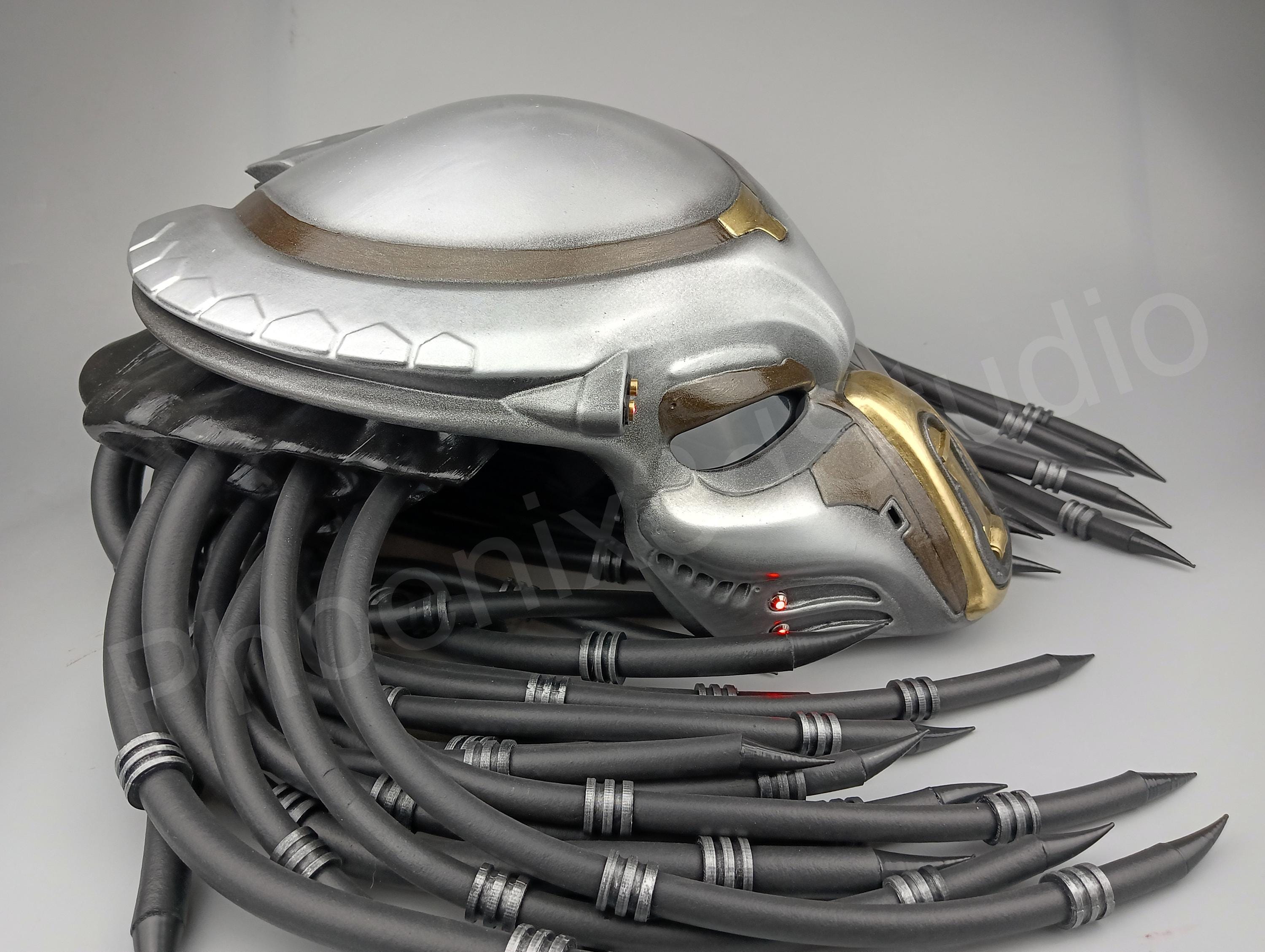 Fugitive Predator - Alien Hunter Helmet – Sci-fi Dreadlock Cosplay Mask ...
