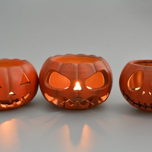 Halloween candlesticks pumpkin Jack O’Lantern tea light