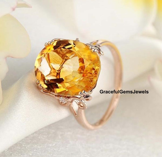 Yellow topaz rose gold ring deals