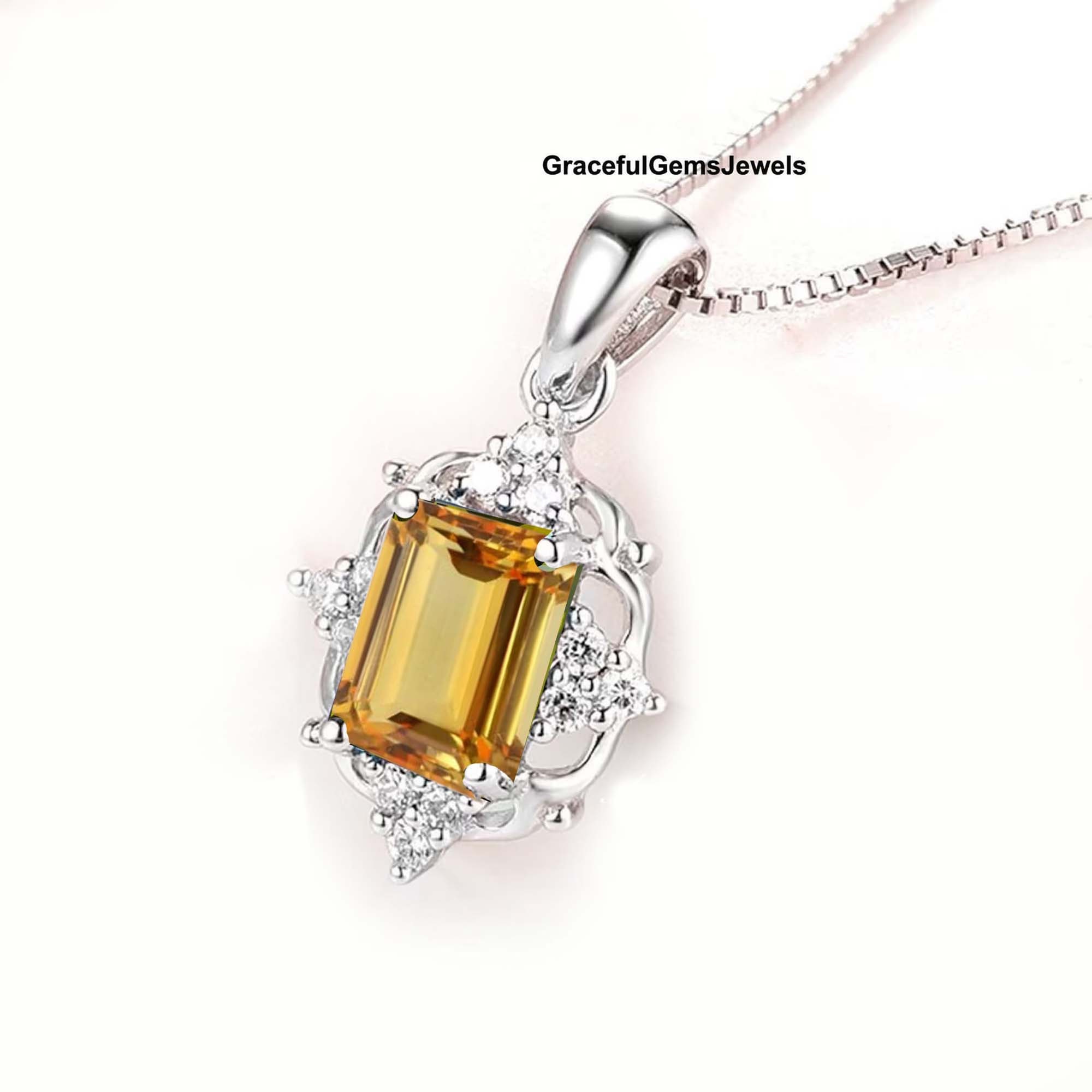 Yellow Necklace Light Topaz Pendant Necklace Yellow Bridesmaids Gift L –  Little Desirez Jewelry