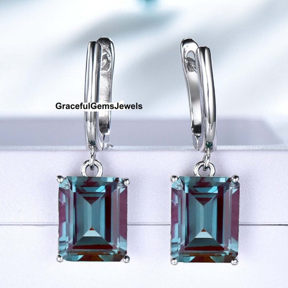 Alexandrite hoop earrings deals