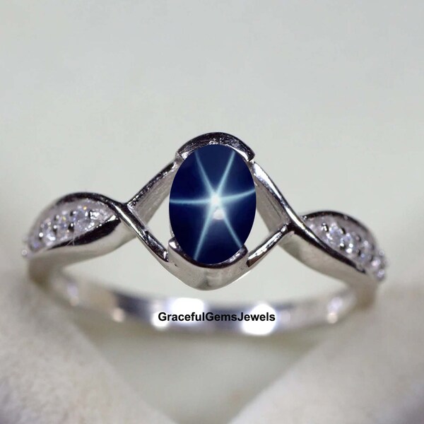 Sterling Silver Star Sapphire Ring (6)