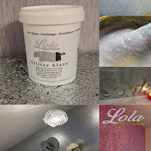 Clear Glitter Paint Glaze For Walls Furniture Wallpaper Ceilings 1L