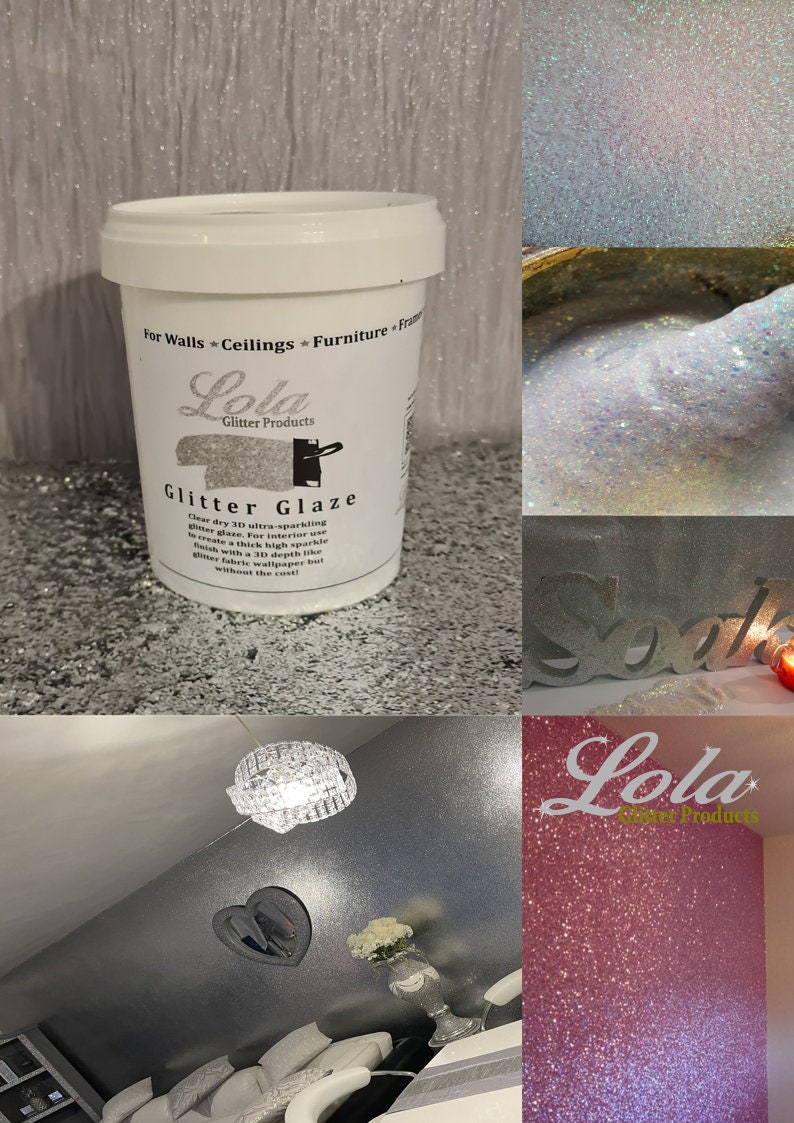 Hemway Glitter Paint Additive 100g Emulsion Acrylic Walls Ceiling Feature  Wall Bedroom Bathroom ULTRA Fine/extra Fine White Iridescent 