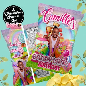 Candy Inspired Chip Bag; Capri Sun Juice Pouch Labels; Water Bottle Labels; Fruit Snacks Party Favors