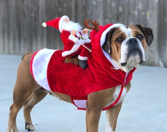 BINGPET Dog Christmas Costumes with Santa Claus Hat Pet Clothes Suit Xmas Outfits Hoodies for Dogs Puppy Cats Cosplay Holiday Medium BINGPET Dog Christmas Costumes with Santa Claus Hat Pet Clothes Suit Xmas Outfits Hoodies for Dogs Puppy Cats Cosplay Holiday Medium