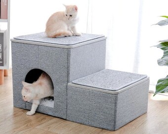 dog window bench with steps