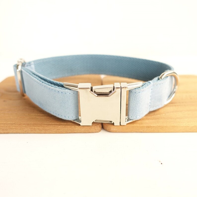 Modern Light Blue Dog Collar and Leash Set Art Collar Metal Etsy