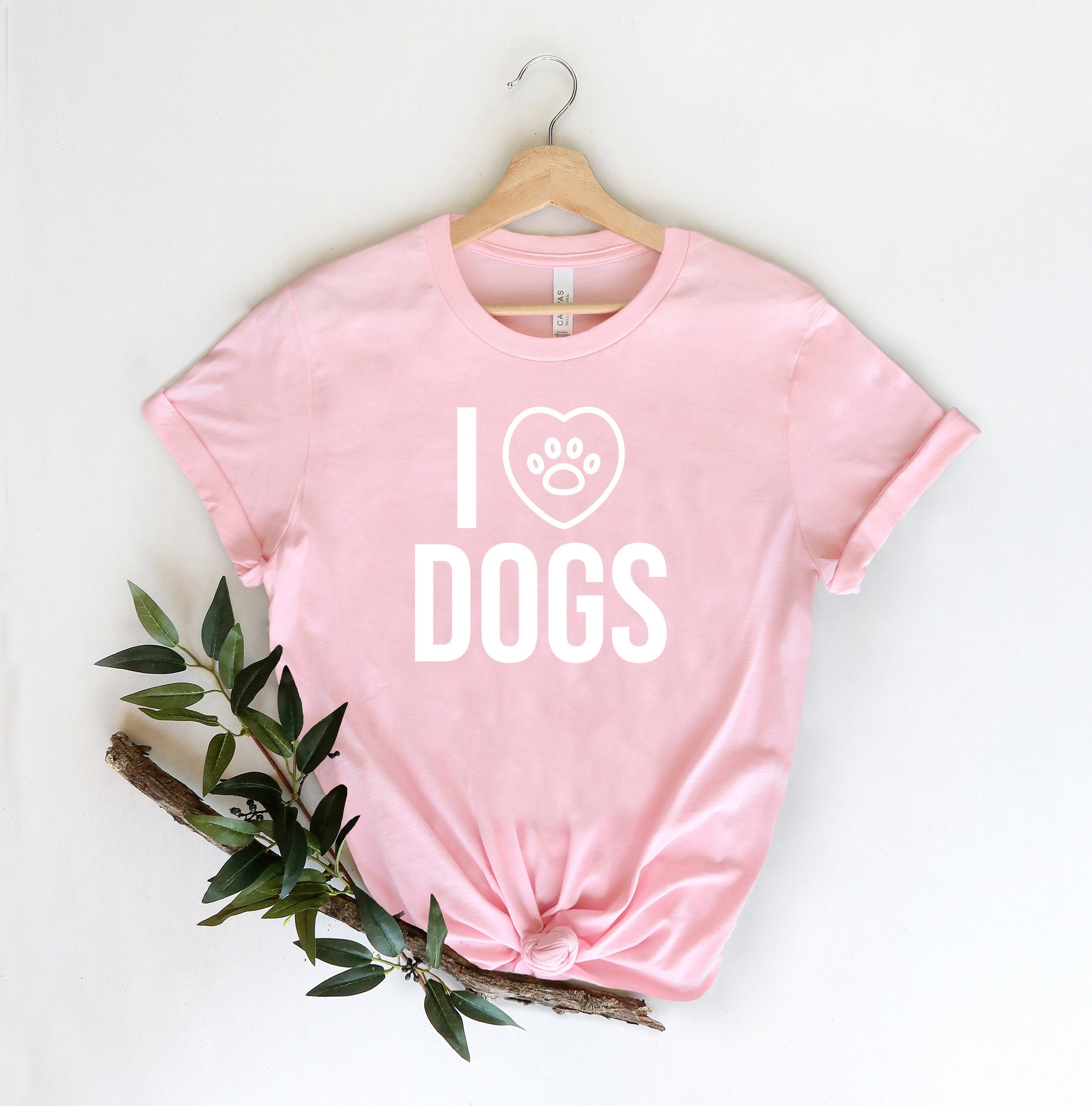 I Love Dogs Tshirt Dog Lover Shirt Dog Pink or Black Tee Etsy