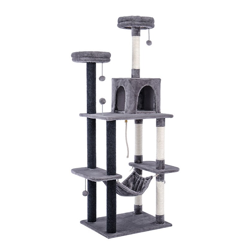 Luxury Modern Cat Climbing Tree House Tower Gray Sisal Etsy