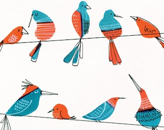 Midcentury Birds on Wires