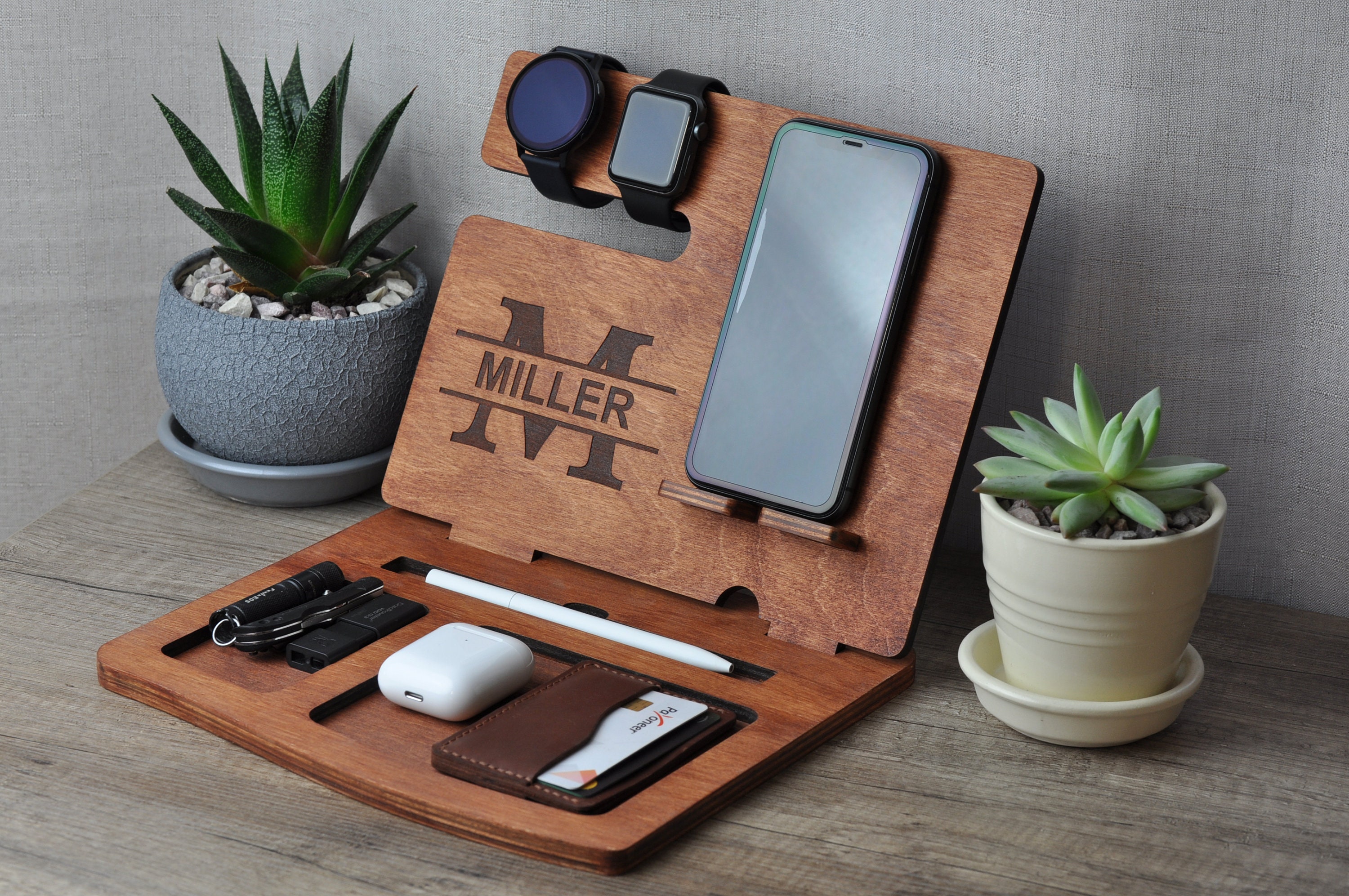 Personalized Docking Station Wooden Docking Station Phone Etsy