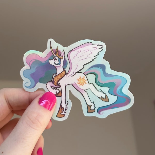 Celestia mlp sparkly sticker