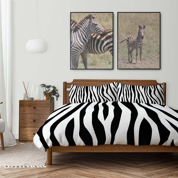 Hand Drawn Zebra Stripe Duvet Set