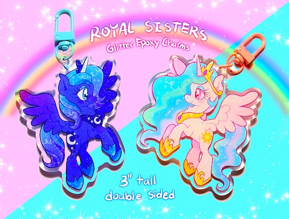 MLP Royal Sisters Glitter Epoxy Acrylic Charms Etsy