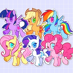 MLP Mähne 6 3 "Vinyl wasserfeste Aufkleber